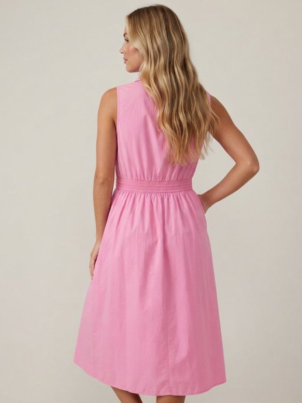 J. Crew Women's Pink Sleeveless Collared Midi Dress Size 12 39708 - Picture 2 of 12